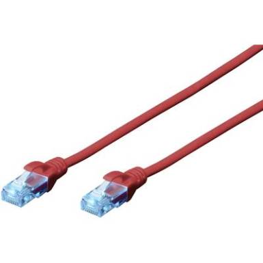 RJ45 Hálózat Csatlakozókábel CAT 5e U/UTP 2 m Piros sodort érpár Digitus RJ45 Hálózat Csatlakozókábel CAT 5e U/UTP 2 m Piros sodort érpár Digitus