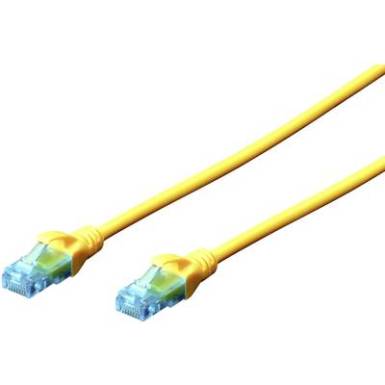 RJ45 Hálózat Csatlakozókábel CAT 5e U/UTP 2 m Sárga sodort érpár Digitus RJ45 Hálózat Csatlakozókábel CAT 5e U/UTP 2 m Sárga sodort érpár Digitus