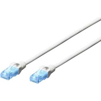 RJ45 Hálózat Csatlakozókábel CAT 5e U/UTP 1 m Fehér sodort érpár Digitus RJ45 Hálózat Csatlakozókábel CAT 5e U/UTP 1 m Fehér sodort érpár Digitus
