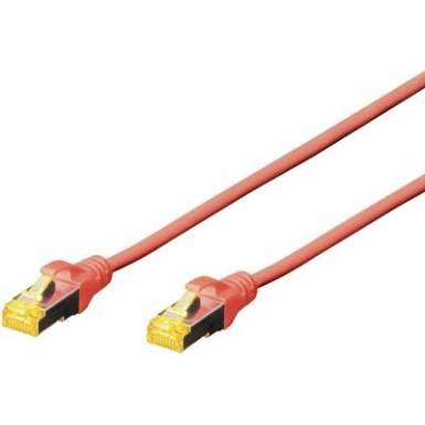 RJ45 Hálózat Csatlakozókábel CAT 6A S/FTP 2 m Piros Halogénmentes, sodort érpár, Védővel, Lángálló Digitus RJ45 Hálózat Csatlakozókábel CAT 6A S/FTP 2 m Piros Halogénmentes, sodort érpár, Védővel, Lángálló Digitus