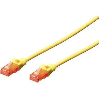 RJ45 Hálózat Csatlakozókábel CAT 6 U/UTP 3 m Sárga sodort érpár Digitus RJ45 Hálózat Csatlakozókábel CAT 6 U/UTP 3 m Sárga sodort érpár Digitus
