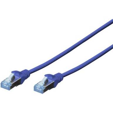 RJ45 Hálózat Csatlakozókábel CAT 5e SF/UTP 1 m Kék sodort érpár Digitus RJ45 Hálózat Csatlakozókábel CAT 5e SF/UTP 1 m Kék sodort érpár Digitus