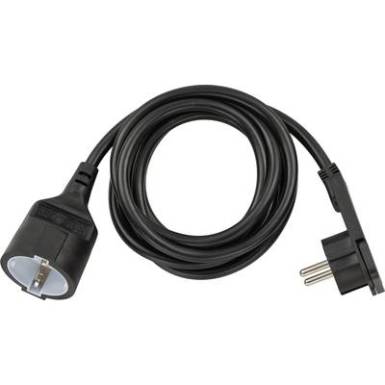 Lapos dugós hálózati hosszabbítókábel, 2 m, fekete, H05VV-F 3G 1,5 mm?, Brennenstuhl 1168980020 Lapos dugós hálózati hosszabbítókábel, 2 m, fekete, H05VV-F 3G 1,5 mm?, Brennenstuhl 1168980020