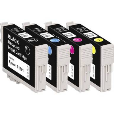 Utángyártott nyomtatópatron Epson T1291, T1292, T1293, T1294 fekete, cián, bíbor, sárga, Basetech Utángyártott nyomtatópatron Epson T1291, T1292, T1293, T1294 fekete, cián, bíbor, sárga, Basetech