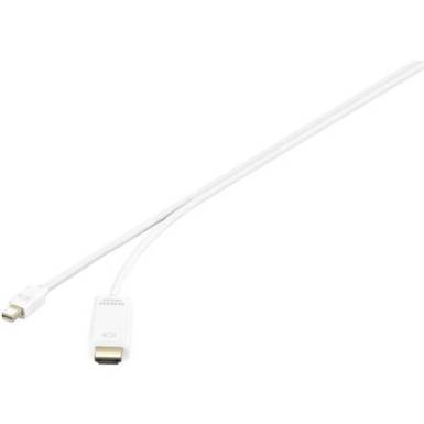 DisplayPort/HDMI kábel, 1x DisplayPort dugó - 1x HDMI dugó, 1,8 m, fehér, 3840 x 2160 px, Renkforce DisplayPort/HDMI kábel, 1x DisplayPort dugó - 1x HDMI dugó, 1,8 m, fehér, 3840 x 2160 px, Renkforce