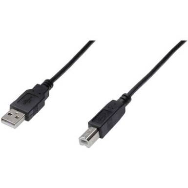Digitus USB 2.0 Csatlakoz&oacute;k&aacute;bel [1x USB 2.0 dug&oacute;, A t&iacute;pus - 1x USB 2.0 dug&oacute;, B t&iacute;pus] 1 m Fekete