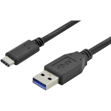 Digitus USB 3.0 Csatlakoz&oacute;k&aacute;bel [1x USB 3.0 dug&oacute;, A t&iacute;pus - 1x USB 3.0 dug&oacute;, C t&iacute;pus] 1 m Fekete Kerek, K&eacute;toldalt haszn&aacute;lhat&oacute; dug&oacute;, Kettős &aacute;rny&eacute;kol&aacute;s