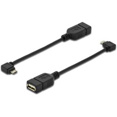 Digitus USB 2.0 &Aacute;talak&iacute;t&oacute; [1x USB 2.0 dug&oacute;, A t&iacute;pus - 1x USB 2.0 dug&oacute;, mikro B t&iacute;pus] AK-300313-002-S Kerek, Kettős &aacute;rny&eacute;kol&aacute;s, OTG funkci&oacute;val