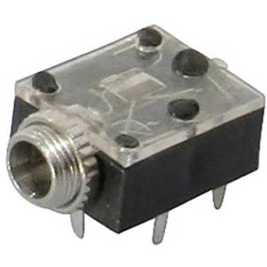 Jack 6.3 mm csatlakozó aljzat, NYÁK-ba ültethető, sztereo, fekete Tru Components 1559785 Jack 6.3 mm csatlakozó aljzat, NYÁK-ba ültethető, sztereo, fekete Tru Components 1559785