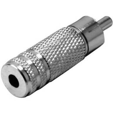 Jack - RCA átalakító adapter (3.5 mm mono Jack aljzat - RCA dugó) fém, ezüst színű Tru Components 1559805 Jack - RCA átalakító adapter (3.5 mm mono Jack aljzat - RCA dugó) fém, ezüst színű Tru Components 1559805