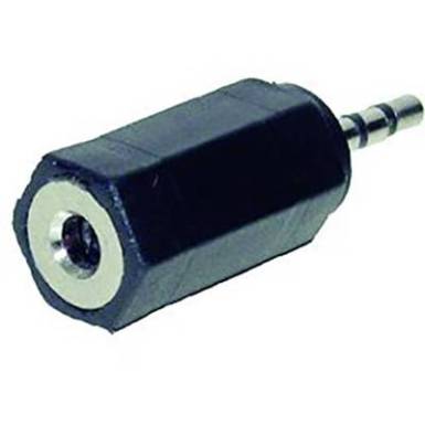 Jack dugó átalakító adapter (2.5 mm sztereo Jack dugó - 3.5 mm sztereo Jack aljzat) fekete színű Tru Components 1559808 Jack dugó átalakító adapter (2.5 mm sztereo Jack dugó - 3.5 mm sztereo Jack aljzat) fekete színű Tru Components 1559808