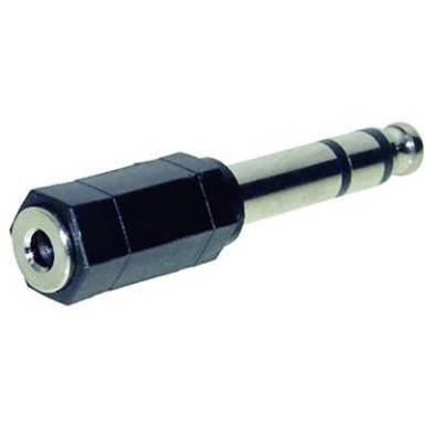 Jack &aacute;talak&iacute;t&oacute; adapter, 6.3 mm sztereo Jack dug&oacute; - 3.5 mm sztereo Jack aljzat, fekete, Tru Components 1559813