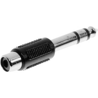 Jack - RCA átalakító adapter (6.35 mm sztereo Jack dugó - RCA aljzat) fekete színű Tru Components 1559815 Jack - RCA átalakító adapter (6.35 mm sztereo Jack dugó - RCA aljzat) fekete színű Tru Components 1559815