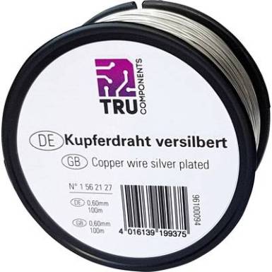 V&ouml;r&ouml;sr&eacute;z dr&oacute;t K&uuml;lső &aacute;tm&eacute;rő (szigetelő lakk n&eacute;lk&uuml;l): 1.20 mm 30 m TRU COMPONENTS