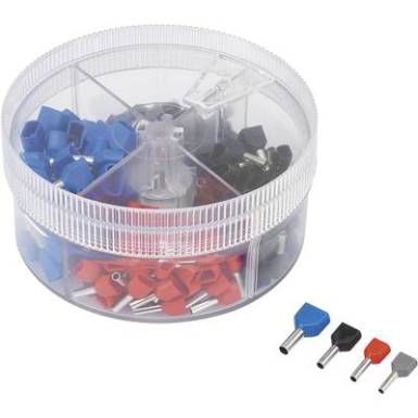 Iker érvéghüvely készlet 0.5 mm? 2.5 mm? Szürke, Piros, Fekete, Kék TRU COMPONENTS 739884 200 db Iker érvéghüvely készlet 0.5 mm? 2.5 mm? Szürke, Piros, Fekete, Kék TRU COMPONENTS 739884 200 db