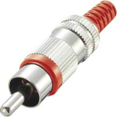 RCA csatlakoz&oacute; Dug&oacute;, egyenes P&oacute;lussz&aacute;m: 2 Piros TRU COMPONENTS 1 db