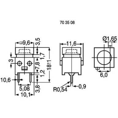 Nyomógomb, 1 pól., fekete, Tru Components Nyomógomb, 1 pól., fekete, Tru Components