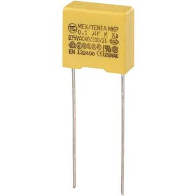 MKP-X2 zavarszűrő kondenzátor, radiális 0,1 uF 275 V/AC 10 % RM 10 mm 13 x 6 x 12 mm TRU COMPONENTS MKP-X2 MKP-X2 zavarszűrő kondenzátor, radiális 0,1 uF 275 V/AC 10 % RM 10 mm 13 x 6 x 12 mm TRU COMPONENTS MKP-X2