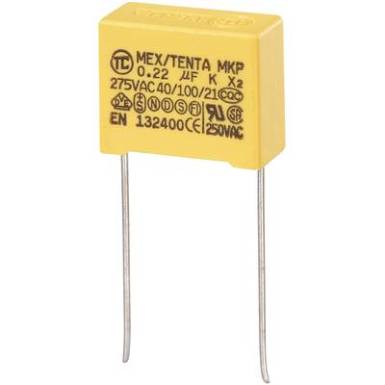 MKP-X2 zavarszűrő kondenzátor, radiális 0,22 uF 275 V/AC 10 % RM 15 mm 18 x 8,5 x 14,5 mm TRU COMPONENTS MKP-X2 MKP-X2 zavarszűrő kondenzátor, radiális 0,22 uF 275 V/AC 10 % RM 15 mm 18 x 8,5 x 14,5 mm TRU COMPONENTS MKP-X2