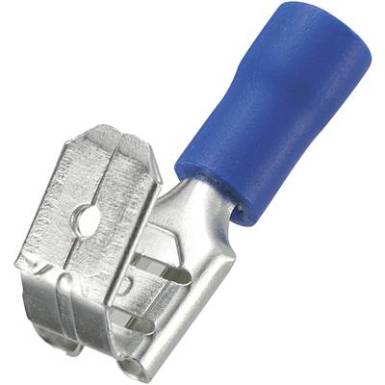 Lapos csúszósaru hüvely, elosztós, 6,4 x 0,8 mm, részlegesen szigetelt, kék, 50 db, Tru Components 743034 Lapos csúszósaru hüvely, elosztós, 6,4 x 0,8 mm, részlegesen szigetelt, kék, 50 db, Tru Components 743034