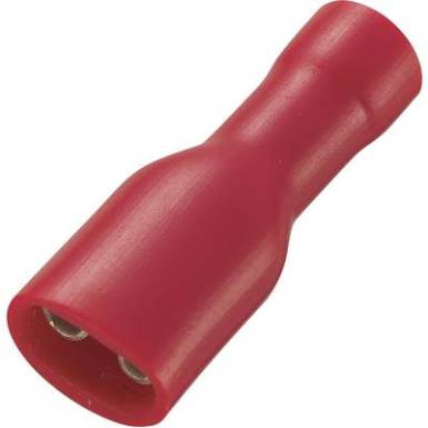 Lapos csúszósaru hüvely 4,8 x 0,5 mm, szigetelt, piros, 50 db, Tru Components 737662 Lapos csúszósaru hüvely 4,8 x 0,5 mm, szigetelt, piros, 50 db, Tru Components 737662