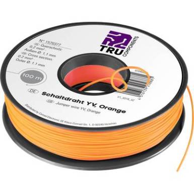 Kapcsolóvezeték, Tru Components YV 1 x 0,2 mm?, 25 m, narancs Kapcsolóvezeték, Tru Components YV 1 x 0,2 mm?, 25 m, narancs