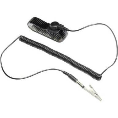 ESD csuklópánt Fekete Földelő kábellel TRU COMPONENTS Nyomógomb, 4 mm, Krokodilcsipesz ESD csuklópánt Fekete Földelő kábellel TRU COMPONENTS Nyomógomb, 4 mm, Krokodilcsipesz