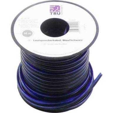 Hangszórókábel, 2 x 0.8 mm?, kék/fekete 30m, Tru Components Hangszórókábel, 2 x 0.8 mm?, kék/fekete 30m, Tru Components