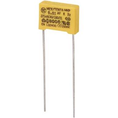 MKP-X2 zavarszűrő kondenzátor, radiális 0,01 uF 275 V/AC 10 % RM 10 mm 13 x 4 x 9 mm TRU COMPONENTS MKP-X2 MKP-X2 zavarszűrő kondenzátor, radiális 0,01 uF 275 V/AC 10 % RM 10 mm 13 x 4 x 9 mm TRU COMPONENTS MKP-X2