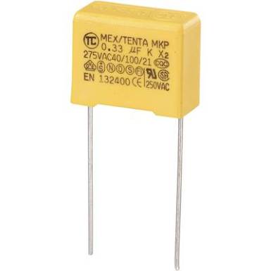 MKP-X2 zavarszűrő kondenzátor, radiális 0,33 uF 275 V/AC 10 % RM 15 mm 18 x 8,5 x 14,5 mm TRU COMPONENTS MKP-X2 MKP-X2 zavarszűrő kondenzátor, radiális 0,33 uF 275 V/AC 10 % RM 15 mm 18 x 8,5 x 14,5 mm TRU COMPONENTS MKP-X2