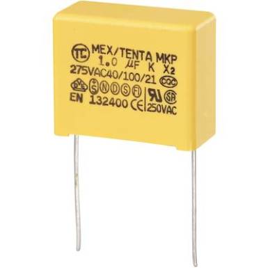 MKP-X2 zavarszűrő kondenzátor, radiális 1 uF 275 V/AC 10 % RM 22,5 mm 26,5 x 12,5 x 21,5 mm TRU COMPONENTS MKP-X2 MKP-X2 zavarszűrő kondenzátor, radiális 1 uF 275 V/AC 10 % RM 22,5 mm 26,5 x 12,5 x 21,5 mm TRU COMPONENTS MKP-X2