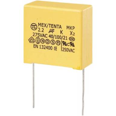 MKP-X2 zavarszűrő kondenzátor, radiális 2 uF 275 V/AC 10 % RM 27,5 mm 32 x 15 x 30 mm TRU COMPONENTS MKP-X2 MKP-X2 zavarszűrő kondenzátor, radiális 2 uF 275 V/AC 10 % RM 27,5 mm 32 x 15 x 30 mm TRU COMPONENTS MKP-X2