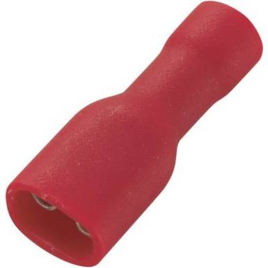Lapos csúszósaru hüvely 4,8 x 0,5 mm, szigetelt, piros, 50 db, Tru Components 737662 Lapos csúszósaru hüvely 4,8 x 0,5 mm, szigetelt, piros, 50 db, Tru Components 737662