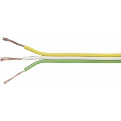 Lapos vezeték, 3 x 0,14 mm, sárga/fehér/zöld 25 m, Tru Components Lapos vezeték, 3 x 0,14 mm, sárga/fehér/zöld 25 m, Tru Components