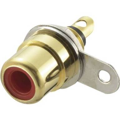 Beépíthető RCA aljzat, piros, Tru Components Beépíthető RCA aljzat, piros, Tru Components