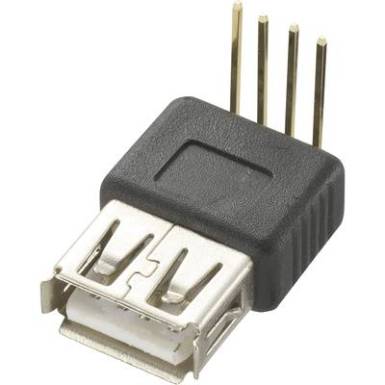 USB aljzat, nyákba forrasztható, 90°, Tru Components USB aljzat, nyákba forrasztható, 90°, Tru Components