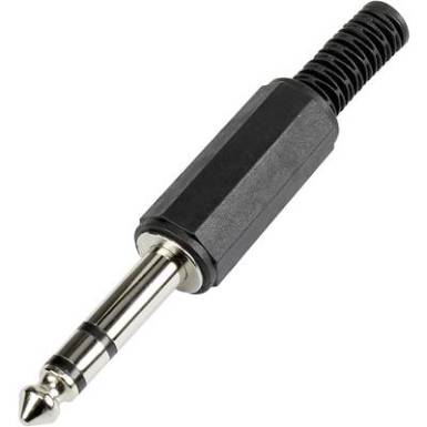 6.35 mm, sztereo, dugó, műanyag törésgátlóval, Tru Components 6.35 mm, sztereo, dugó, műanyag törésgátlóval, Tru Components