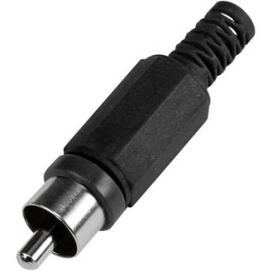RCA dug&oacute;, műanyag t&ouml;r&eacute;sg&aacute;tl&oacute;val, fekete, Tru Components