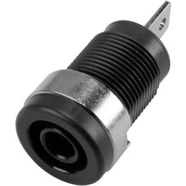 Biztonsági banán aljzat, beépíthető, 4 mm, fekete, Tru Components Biztonsági banán aljzat, beépíthető, 4 mm, fekete, Tru Components