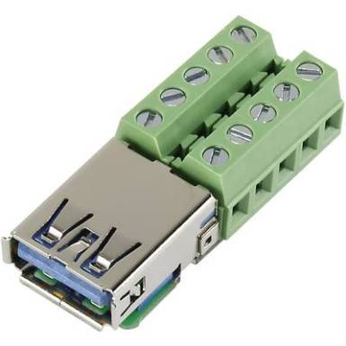 Beépíthető USB aljzat, USB 3.0, csavaros bekötés, Tru Components Beépíthető USB aljzat, USB 3.0, csavaros bekötés, Tru Components