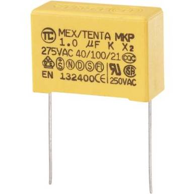 MKP-X2 zavarszűrő kondenzátor, radiális 1 uF 275 V/AC 10 % RM 27,5 mm 32 x 11 x 20 mm TRU COMPONENTS MKP-X2 MKP-X2 zavarszűrő kondenzátor, radiális 1 uF 275 V/AC 10 % RM 27,5 mm 32 x 11 x 20 mm TRU COMPONENTS MKP-X2