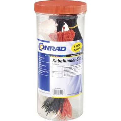 Kábelkötegelő készlet, 100 x 2,5 mm, színes, Tru Components Kábelkötegelő készlet, 100 x 2,5 mm, színes, Tru Components
