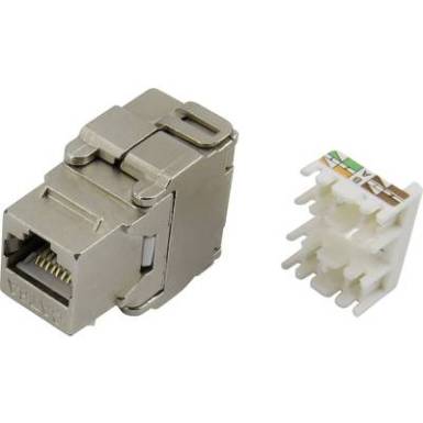 RJ45 csatlakozó aljzat, szerszám mentes, egyenes, Cat6, fém, TRU COMPONENTS 93013c1179 1425903 RJ45 csatlakozó aljzat, szerszám mentes, egyenes, Cat6, fém, TRU COMPONENTS 93013c1179 1425903