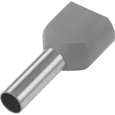 Duo érvéghüvely, szürke 2 x 4 x 12 mm, 100 db, Tru Components Duo érvéghüvely, szürke 2 x 4 x 12 mm, 100 db, Tru Components