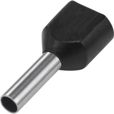 Duo érvéghüvely, fekete, 2 x 1,5 x 8 mm, 100 db, Tru Components Duo érvéghüvely, fekete, 2 x 1,5 x 8 mm, 100 db, Tru Components