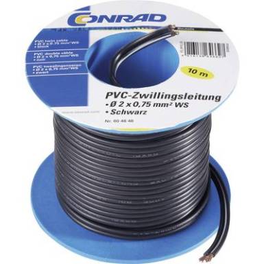 PVC huzal 2 x 0,75 mm?, fehér, 10 m, Tru Components PVC huzal 2 x 0,75 mm?, fehér, 10 m, Tru Components