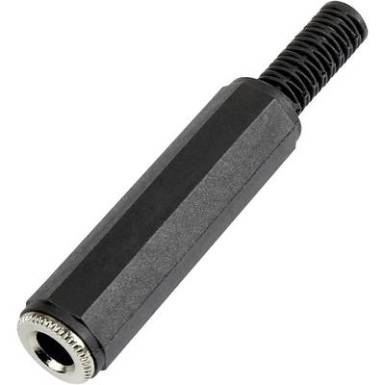 6.35 mm jack aljzat, mono, műanyag t&ouml;r&eacute;sg&aacute;tl&oacute;val, Tru Components