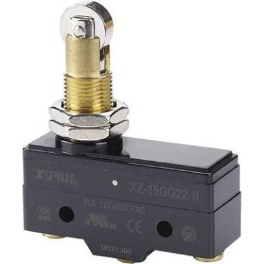 Mikrokapcsoló, 250 V/AC, 15 A, 1 x BE/(BE), nyomó, 1 db, XZ-15GQ22-B Mikrokapcsoló, 250 V/AC, 15 A, 1 x BE/(BE), nyomó, 1 db, XZ-15GQ22-B
