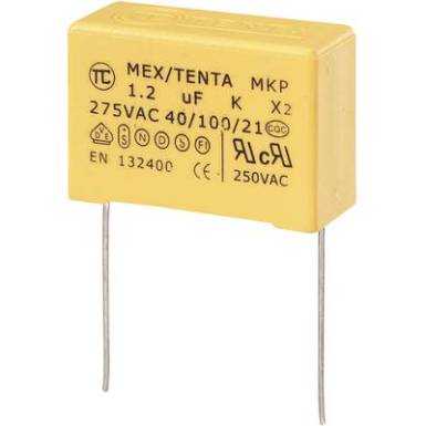 MKP-X2 zavarszűrő kondenzátor, radiális 1,2 uF 275 V/AC 10 % RM 27,5 mm 32 x 13 x 23 mm TRU COMPONENTS MKP-X2 MKP-X2 zavarszűrő kondenzátor, radiális 1,2 uF 275 V/AC 10 % RM 27,5 mm 32 x 13 x 23 mm TRU COMPONENTS MKP-X2
