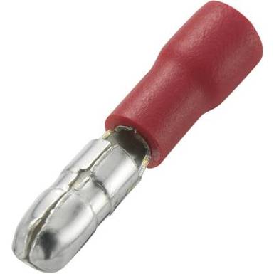 Kerek csatlakoz&oacute; dug&oacute;, 4 x 11 mm, piros, 100 db, TRU COMPONENTS